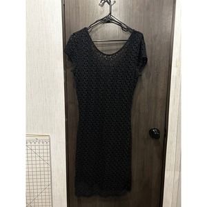 Free People crochet dress with lining SZ L